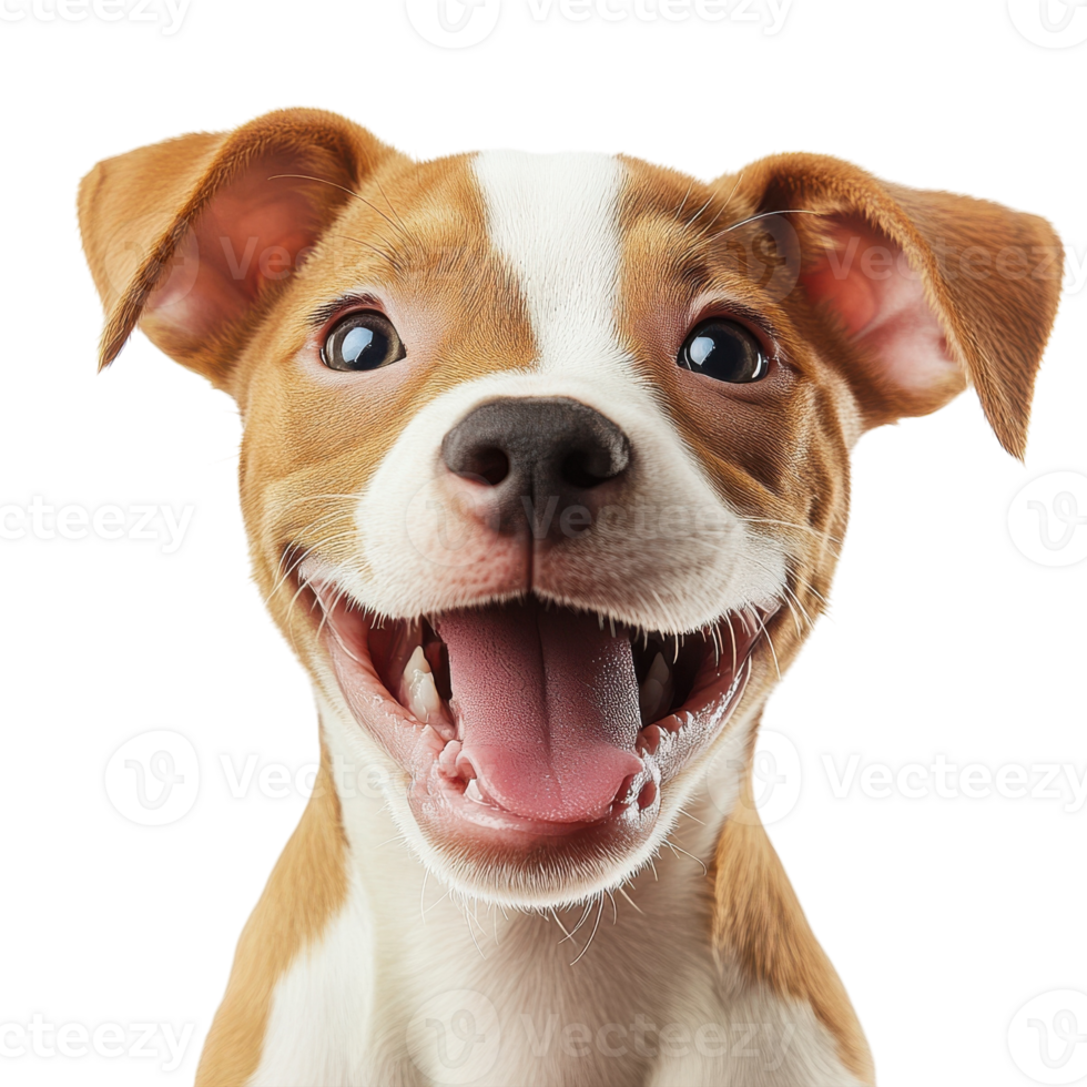 Happy Puppy Open Mouth Smile on transparent background. png