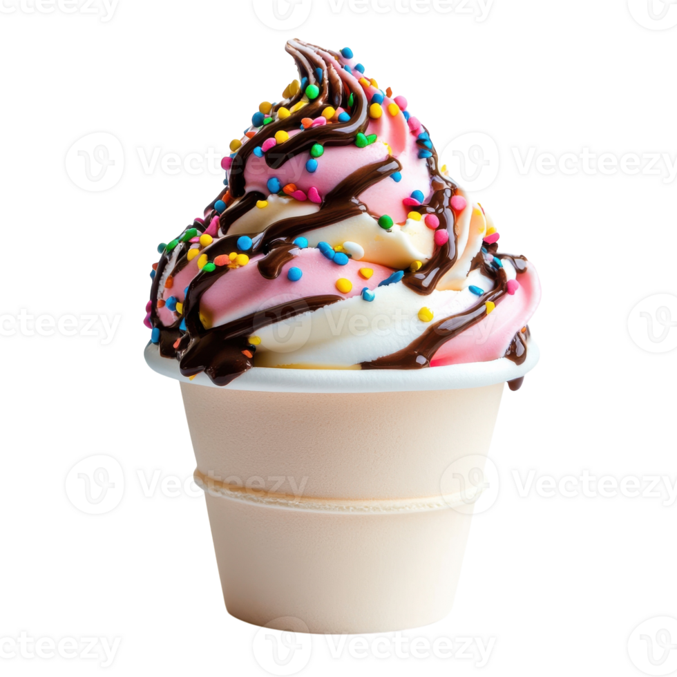Ice Cream Cup Summer Dessert on transparent background. png