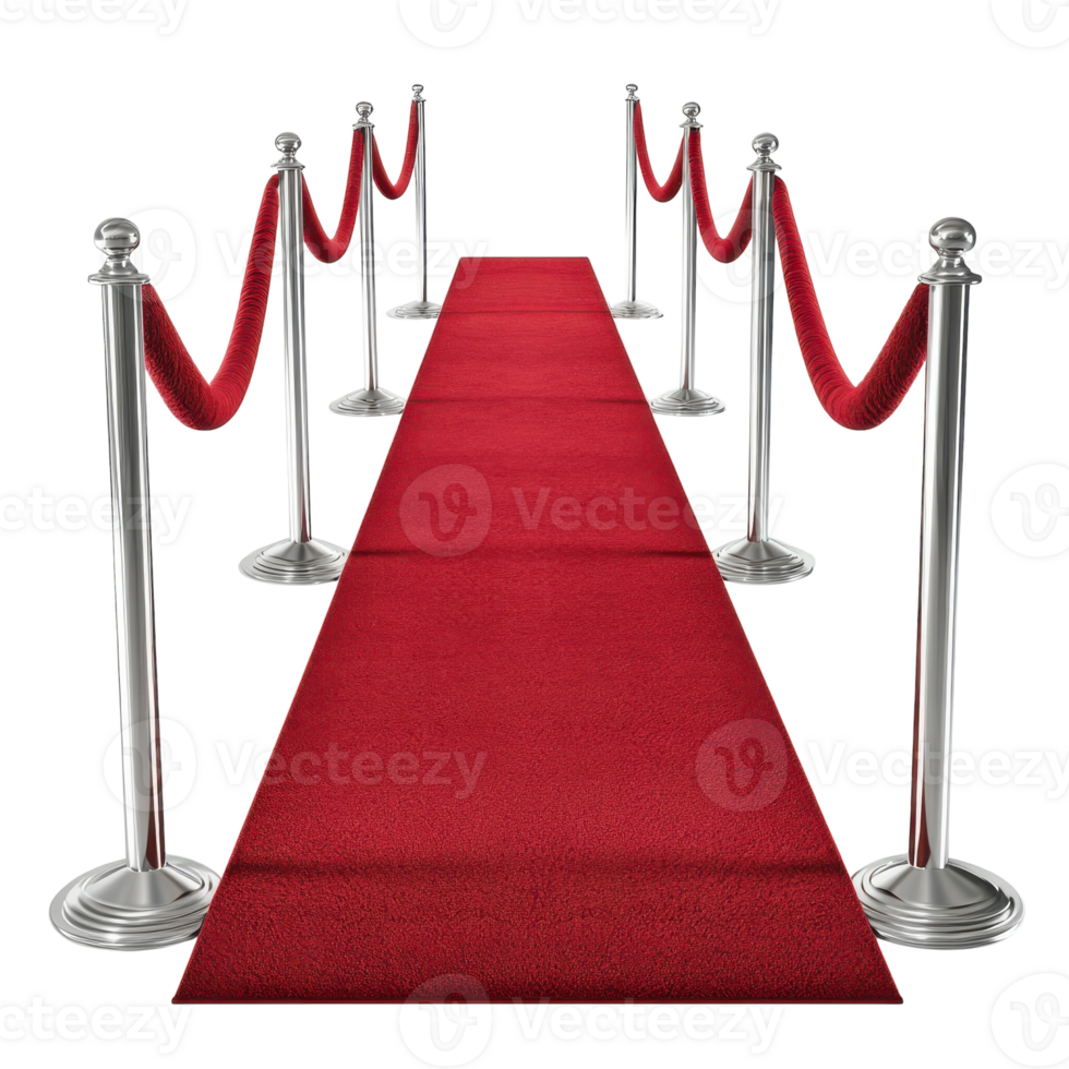 Red Carpet Entrance Luxury Event on transparent background. png