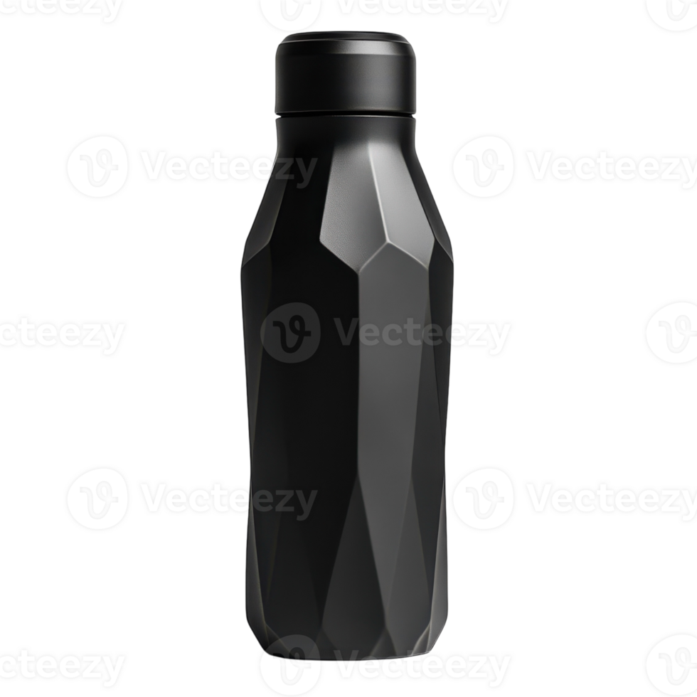 Angular Geo Water Bottle Mockup on transparent background. png