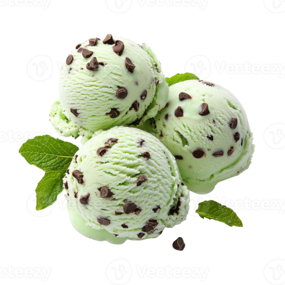 Ice Cream Scoops on White on transparent background. png