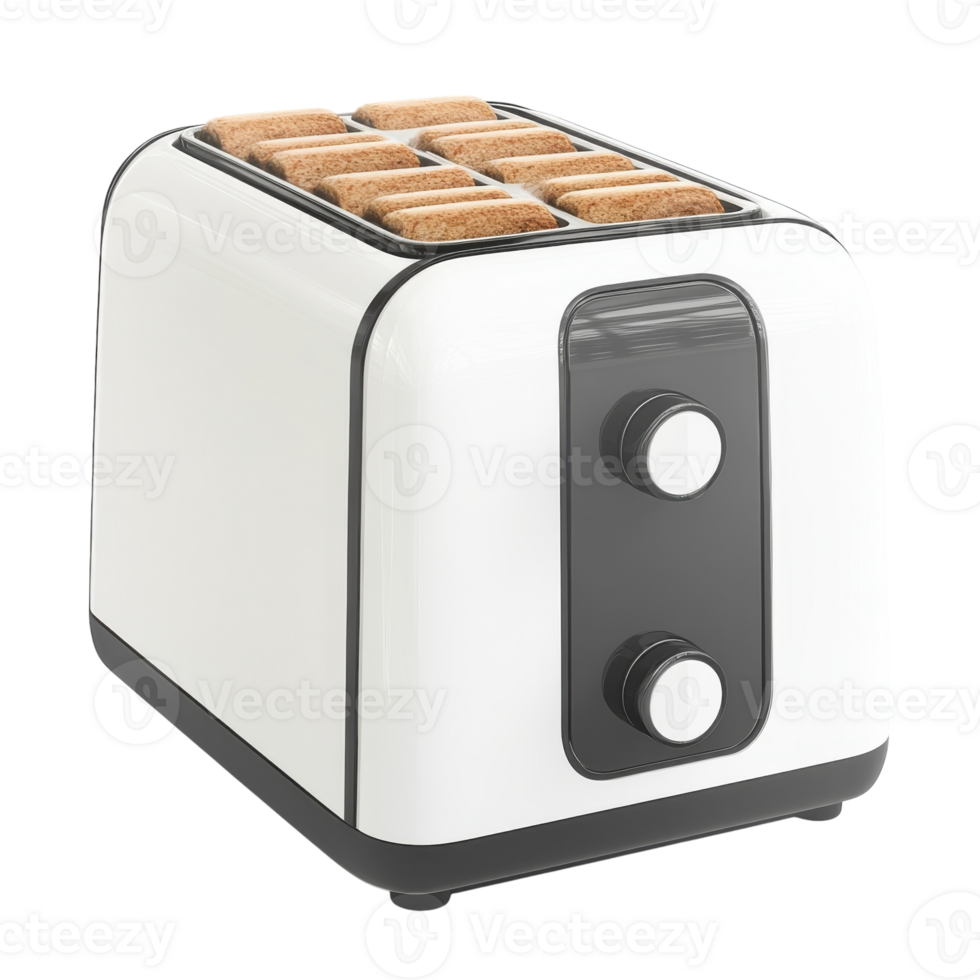 Modern Toaster White Background on transparent background. png