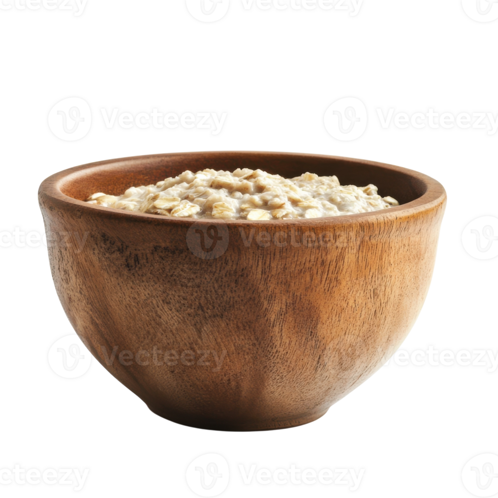 Delicious Oatmeal Breakfast Bowl on transparent background. png