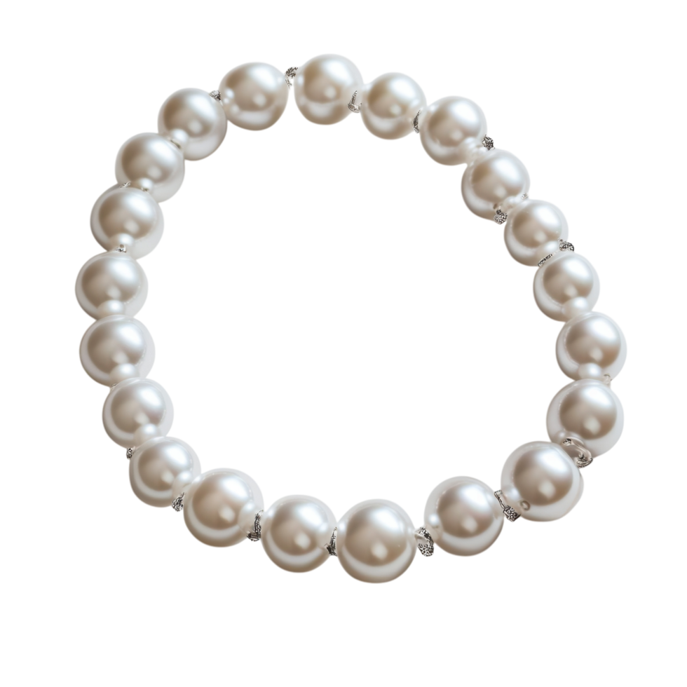 Elegant Pearl Necklace Mockup on transparent background. png