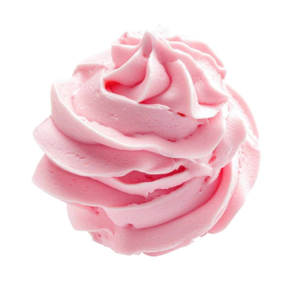 Sweet Pink Whipped Cream Texture on transparent background. png