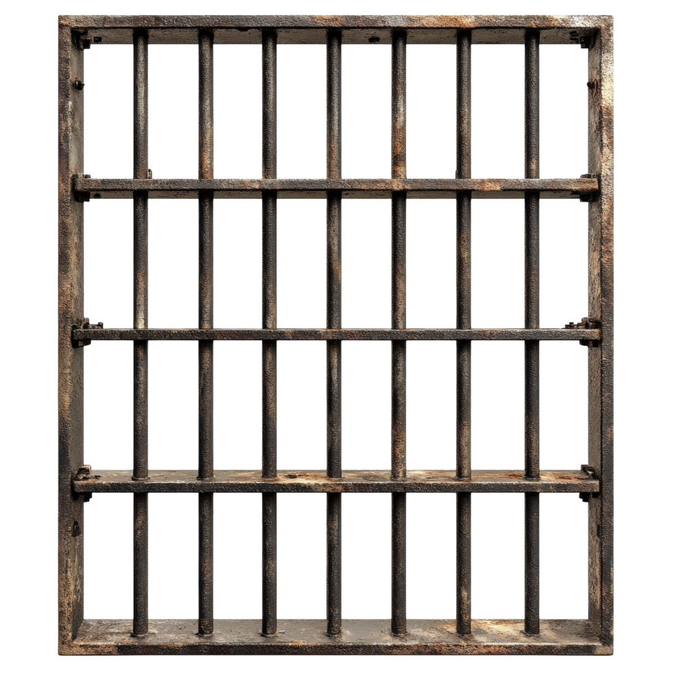 Prison Bars White Background on transparent background. png