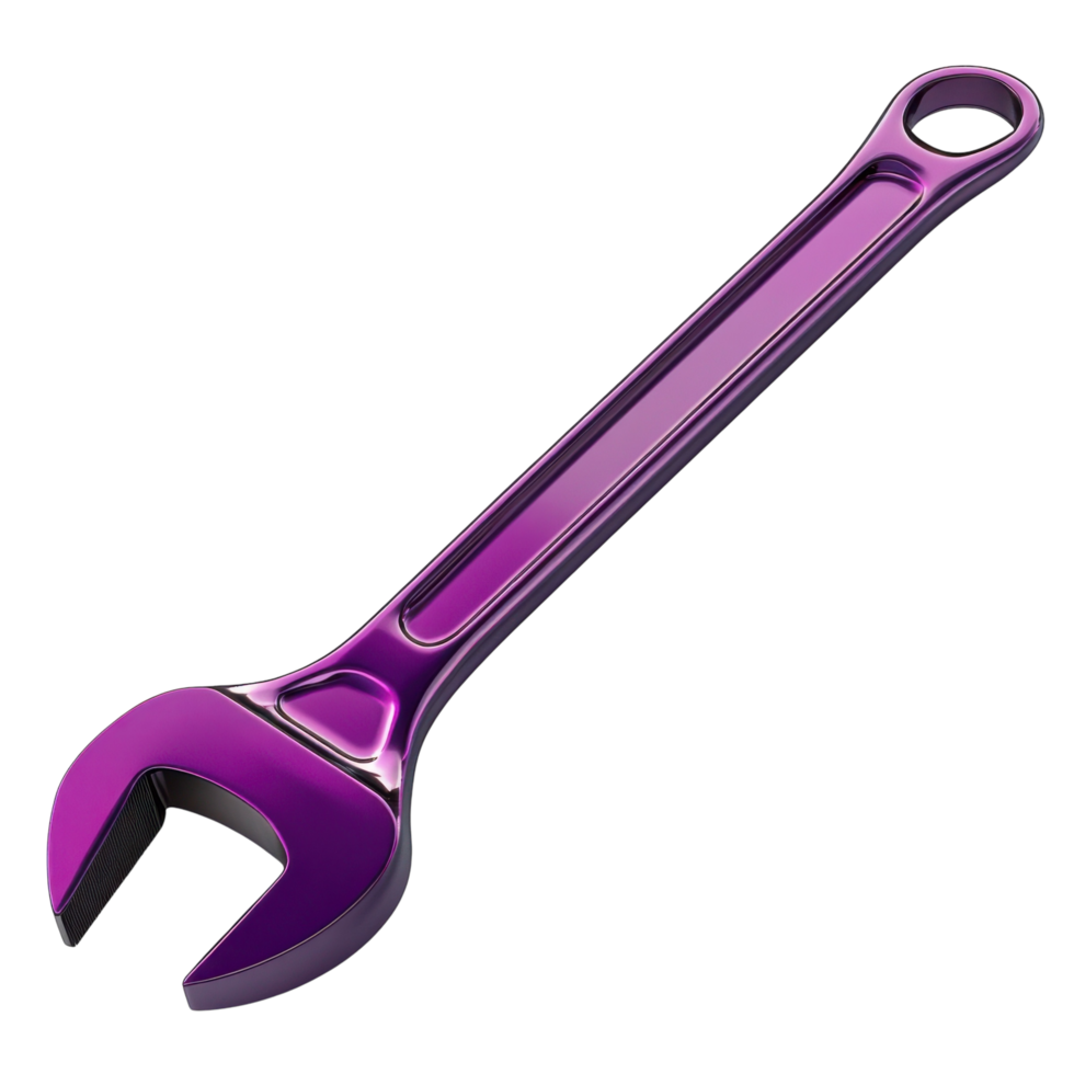Purple Wrench Tool White Background on transparent background. png