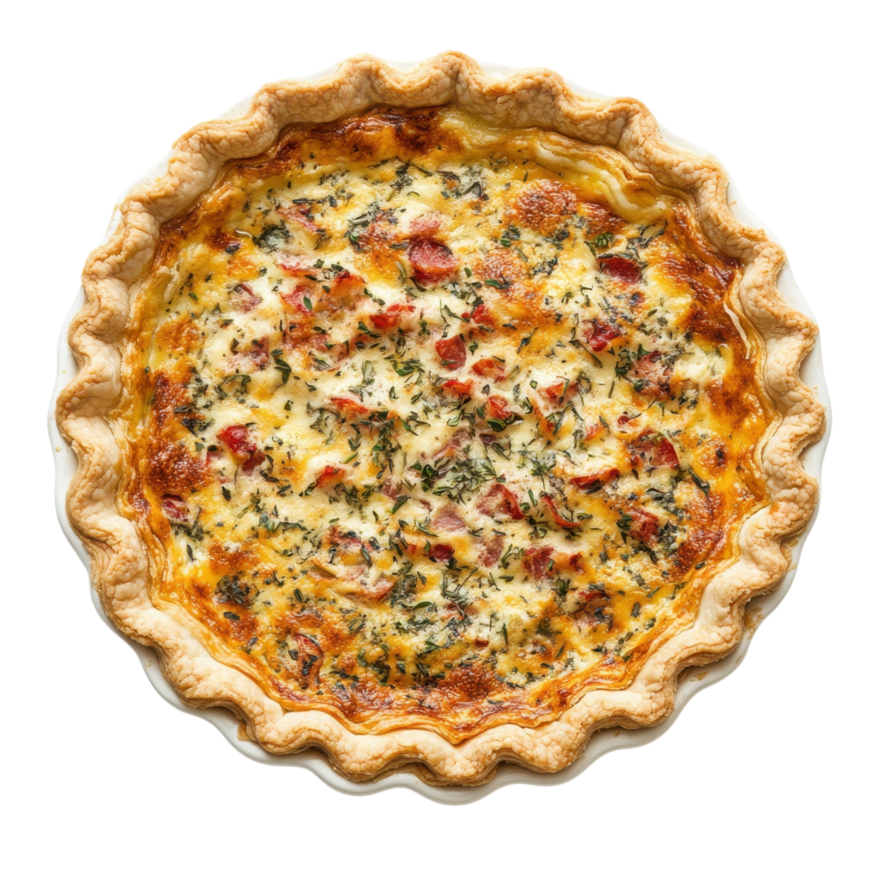 Delicious Quiche Recipe Image on transparent background. png