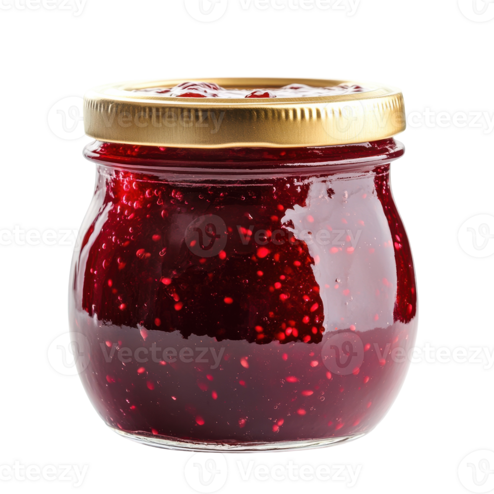 Red Jam Jar White Background on transparent background. png
