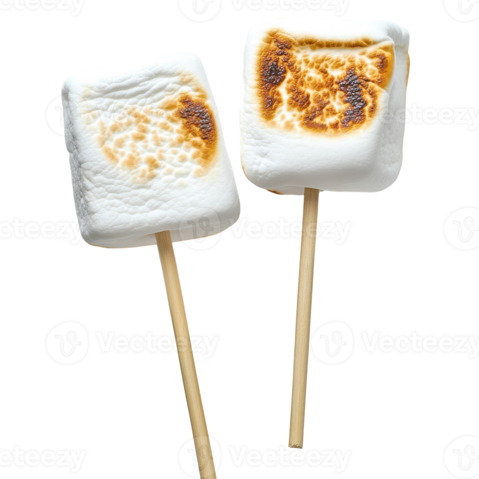 Sweet Roasted Marshmallows on transparent background. png