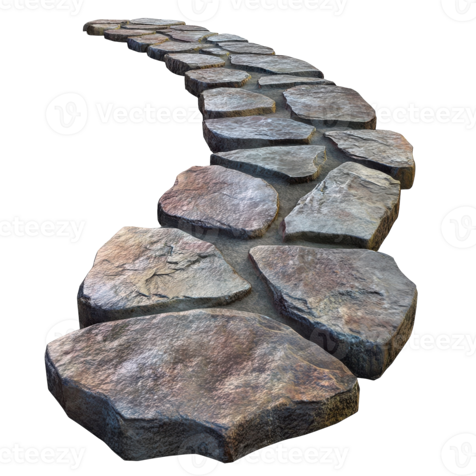 Rustic Stone Path Background on transparent background. png