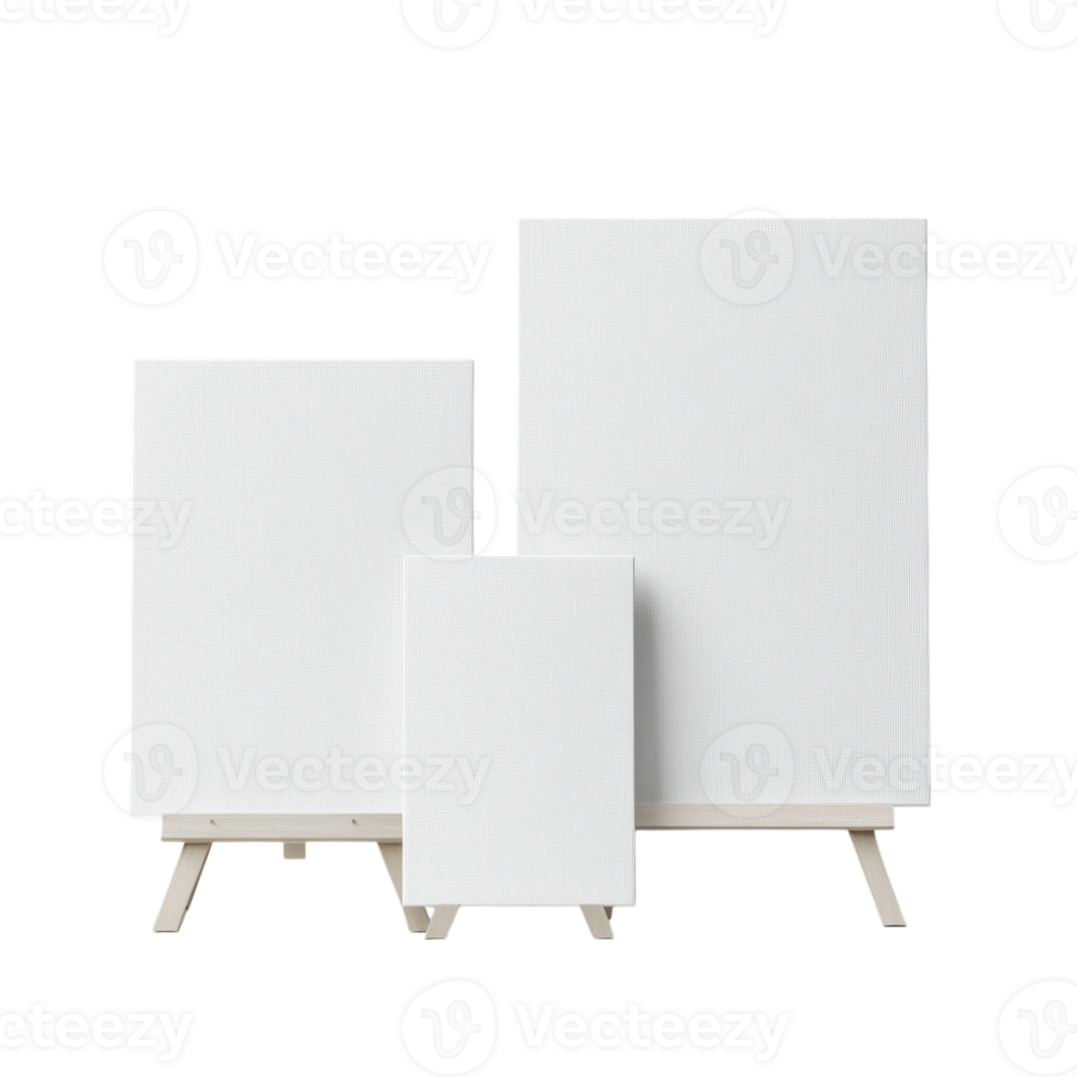 White Canvas Panels Art Set on transparent background. png