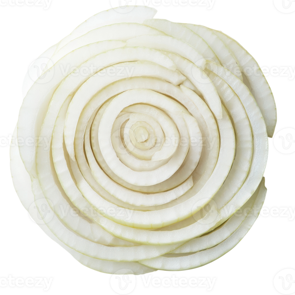 Sliced Onions Circular Pattern on transparent background. png