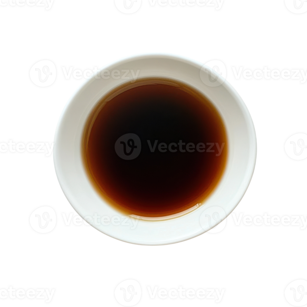 Soy Sauce in Bowl White Backdrop on transparent background. png