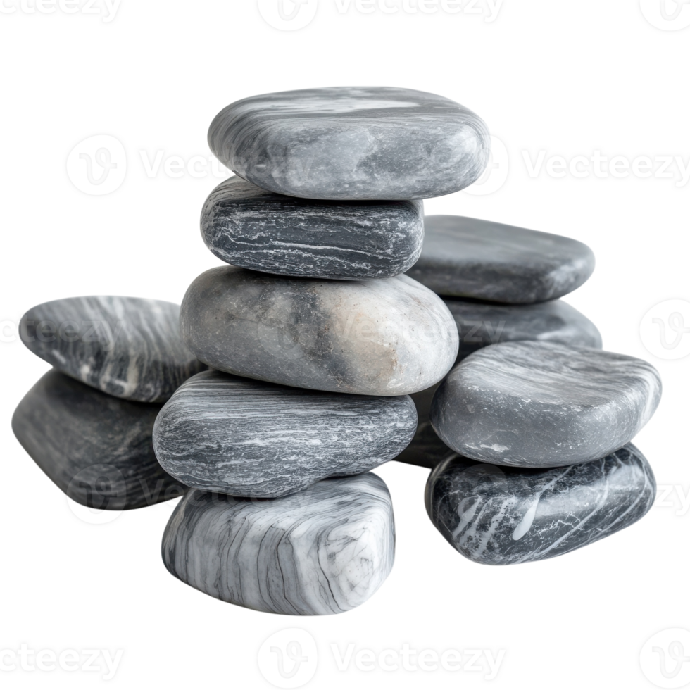 Grey Stones on White Background on transparent background. png