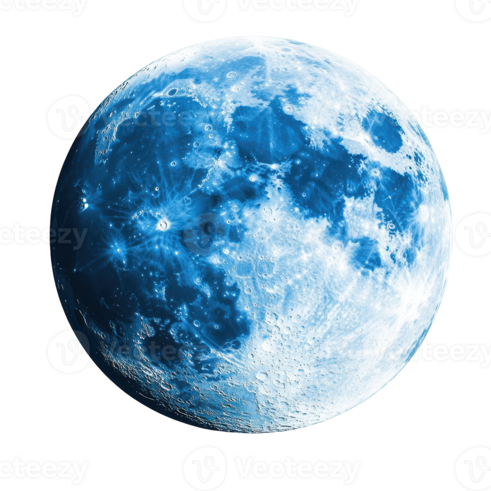 Blue Moon White Background Image on transparent background. png