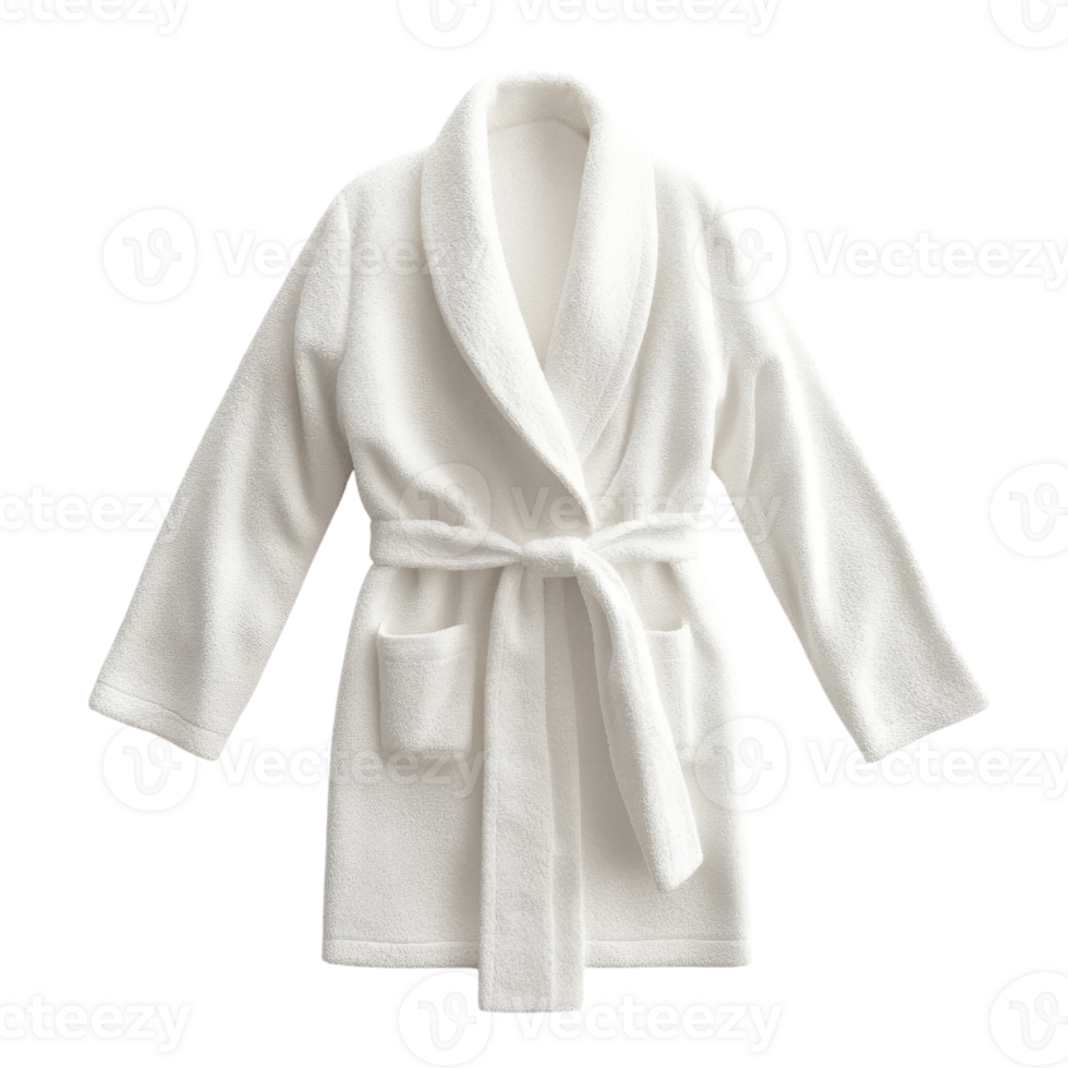 White Bathrobe Soft Texture on transparent background. png