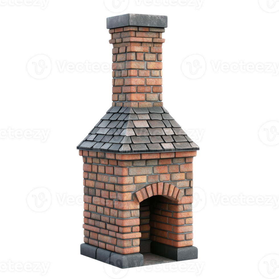 White Chimney Design Mockup on transparent background. png