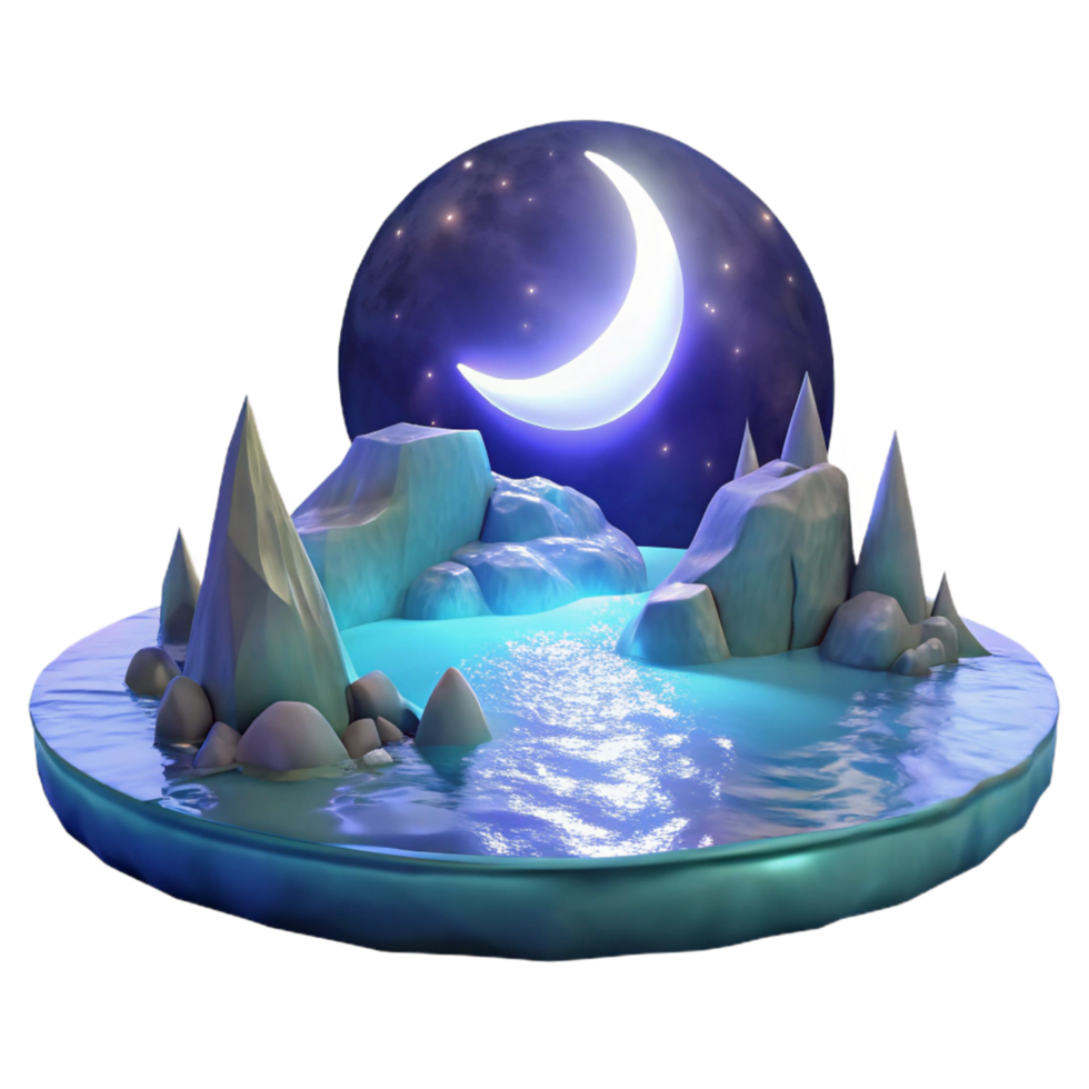 Crescent Moon Island Scene png
