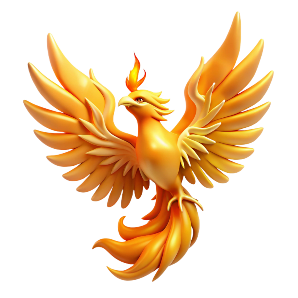 Golden Phoenix Mythical Bird png