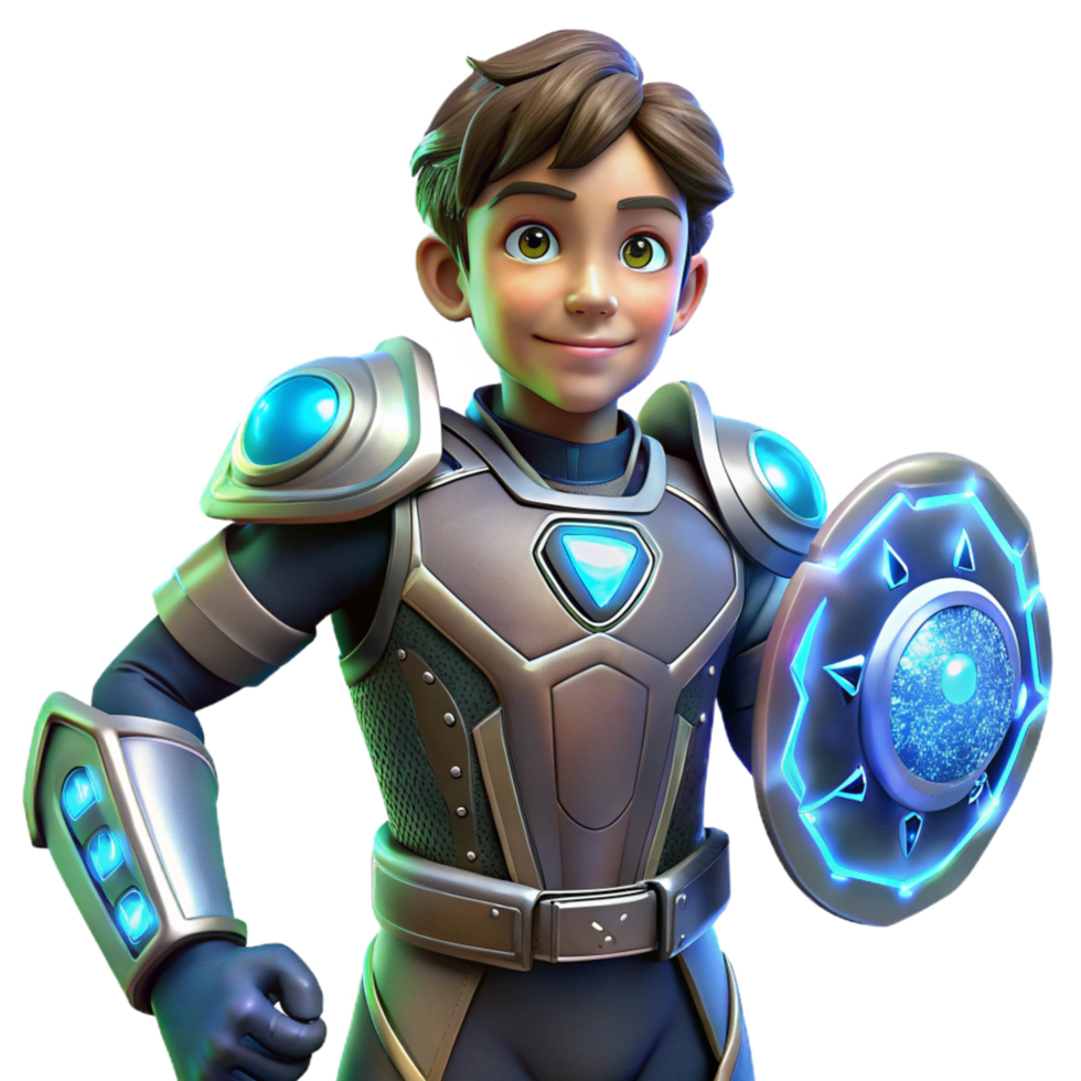 Youthful Hero Sci-Fi Armor Shield png