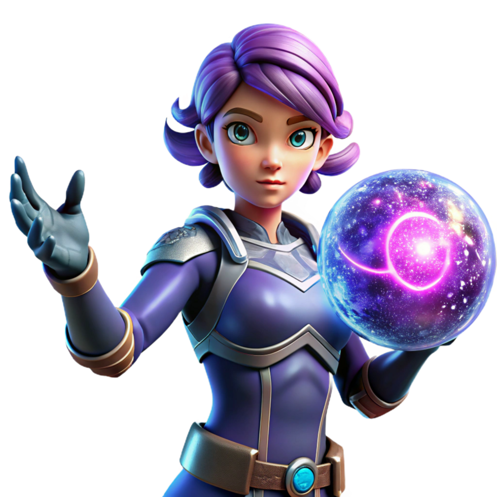 Girl with Cosmic Orb png