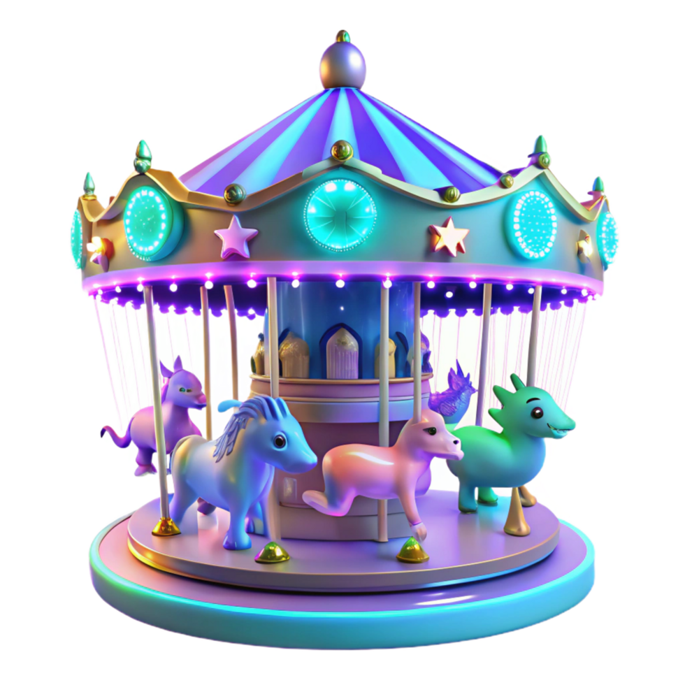 Magical Carousel Funfair Ride png