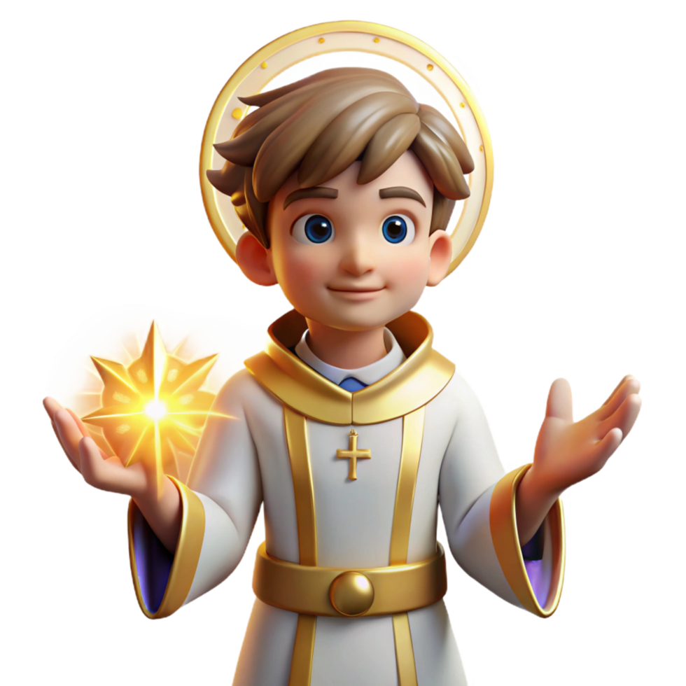 3D Boy Angel with Star png