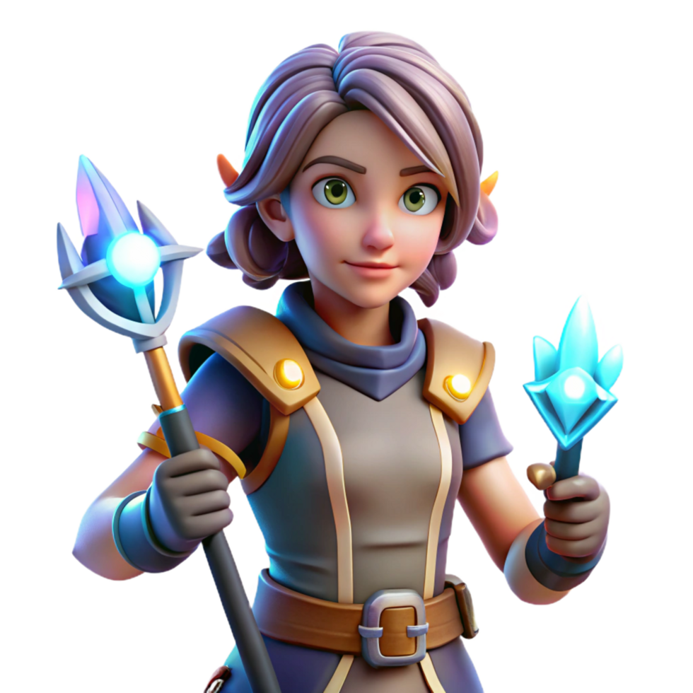 Fantasy Elf Mage with Staff png