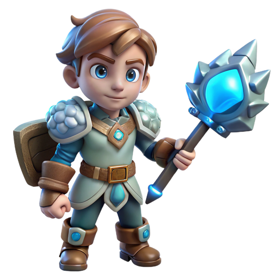 Young Squire with Magic Staff png