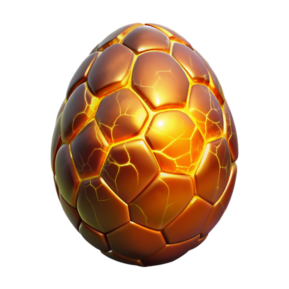 Golden Dragon Egg 3D Render png