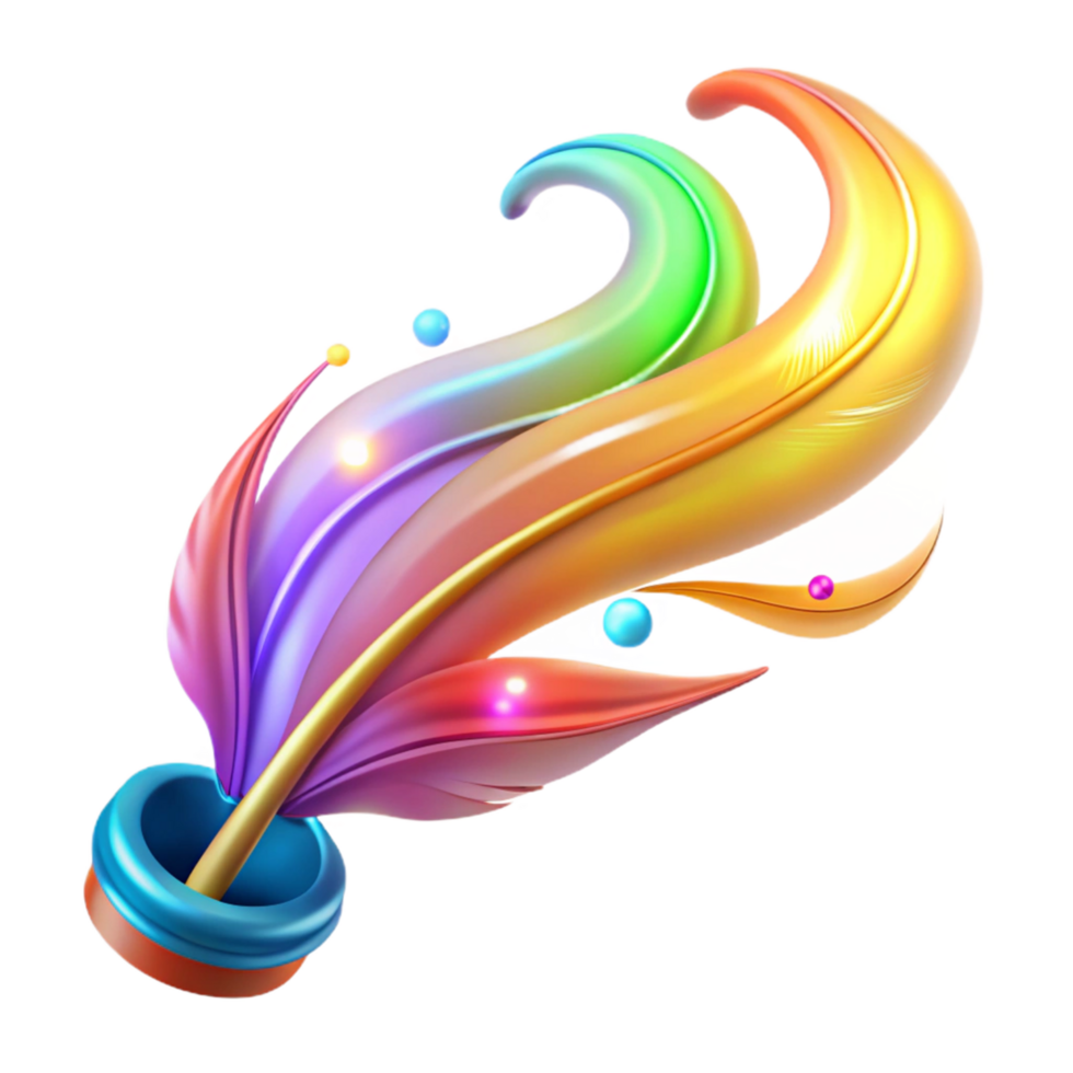Rainbow Feather Shuttlecock png