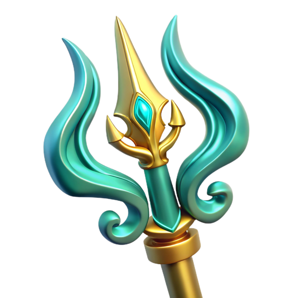 Ornate Trident 3D Model png