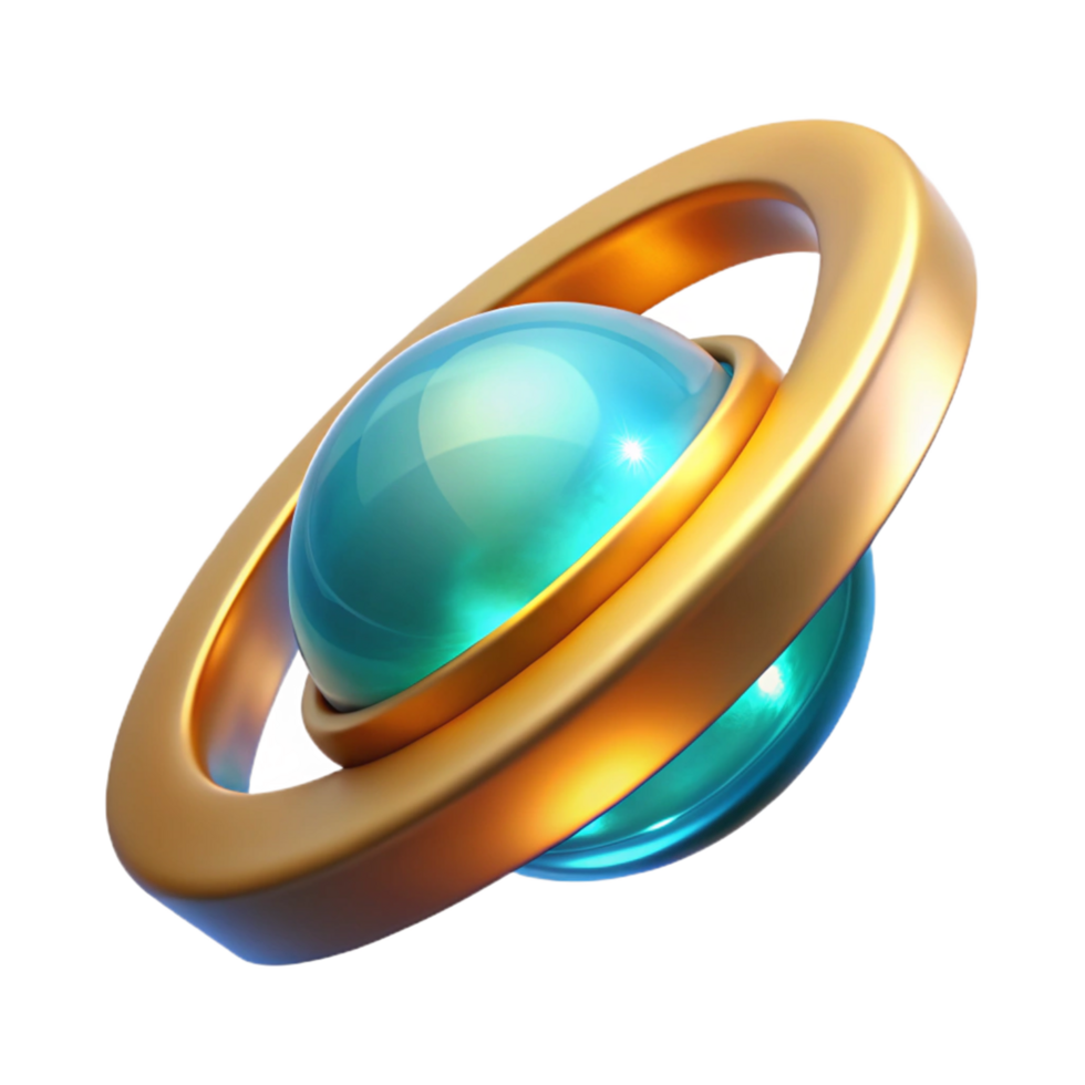 Abstract Orb Ring 3D Render png