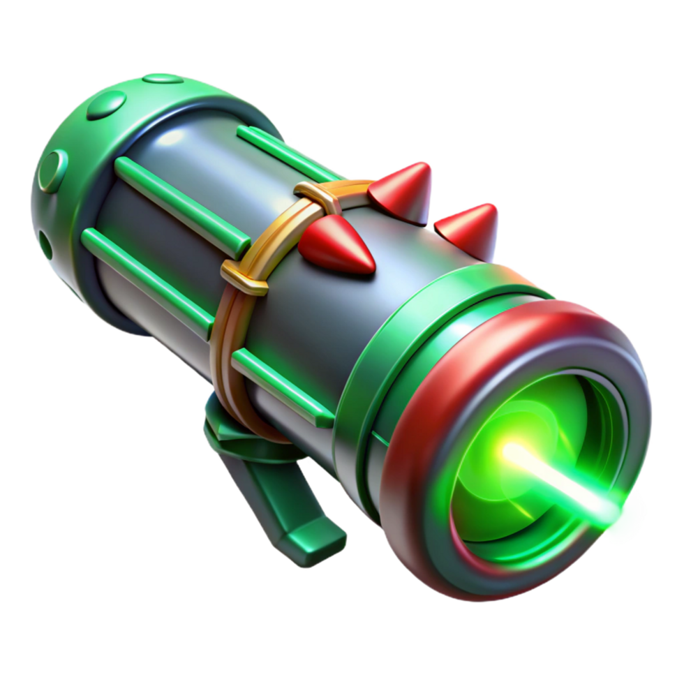 Green Laser Cannon 3D Render png
