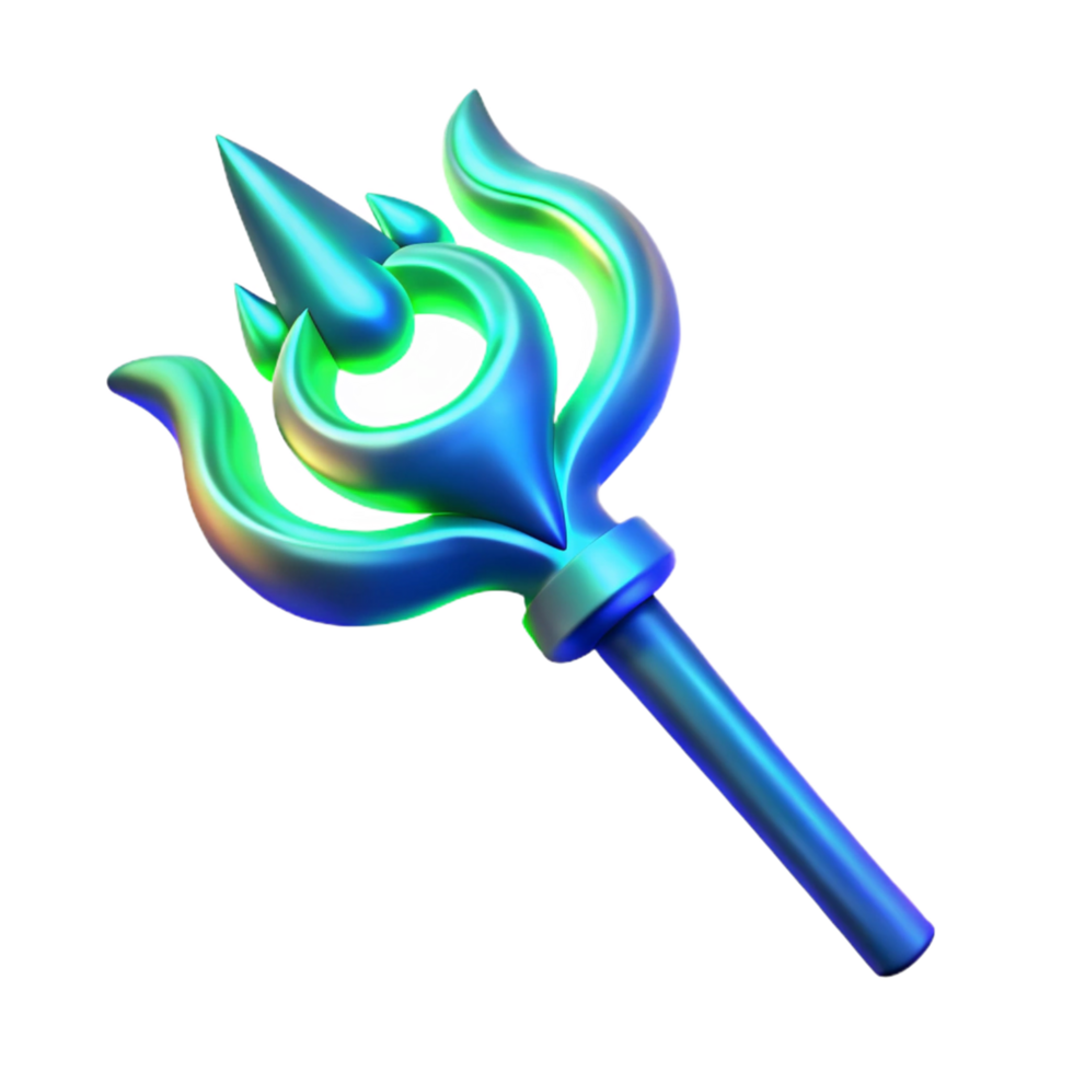 3D Model Iridescent Trident png