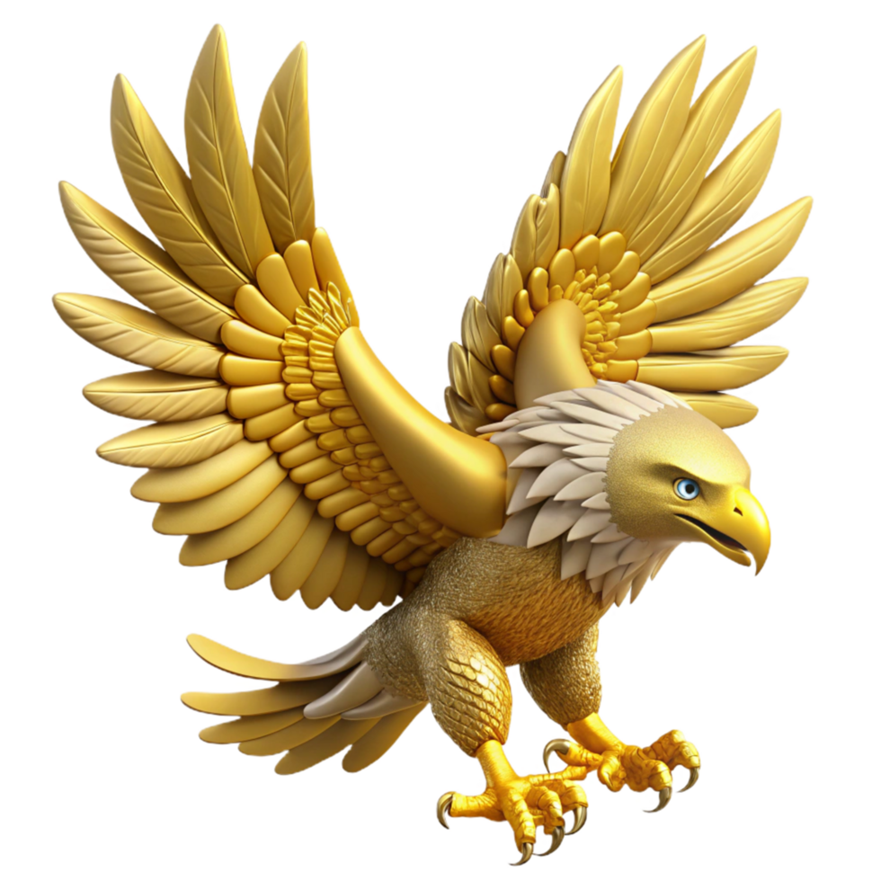 Golden Eagle Wings 3D Render png