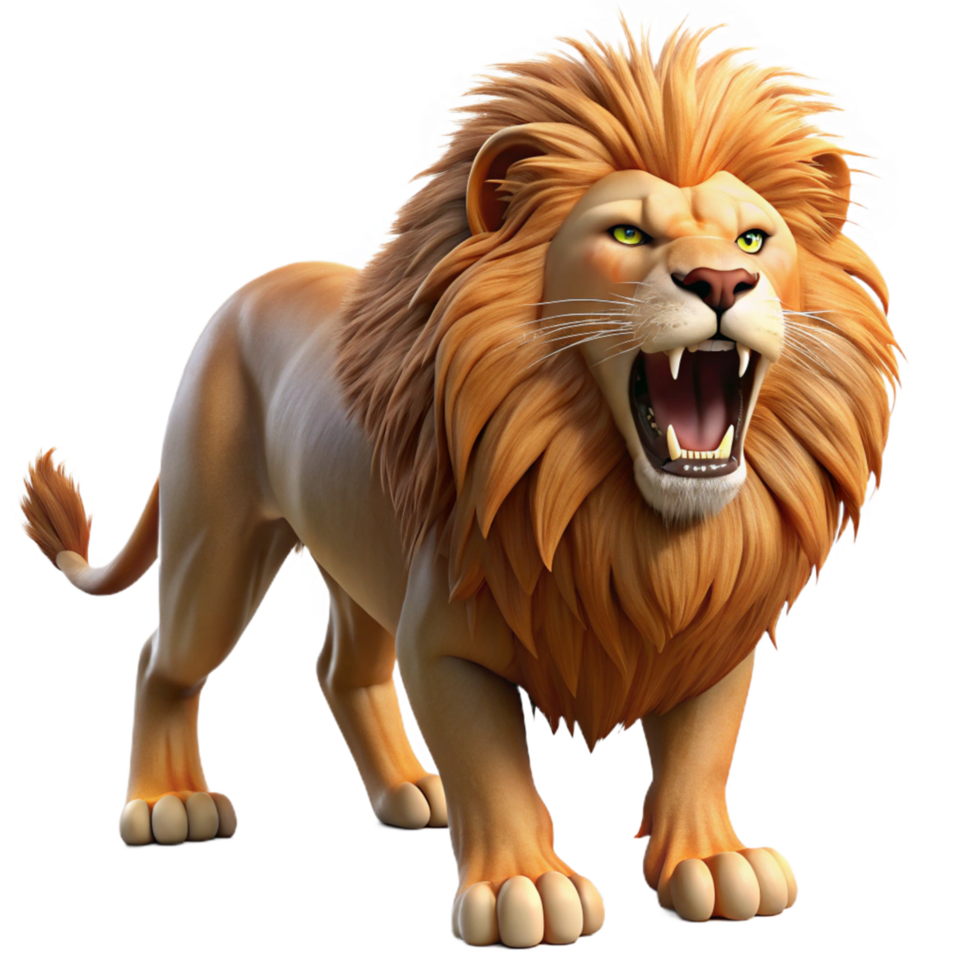 Roaring Lion 3D Model png