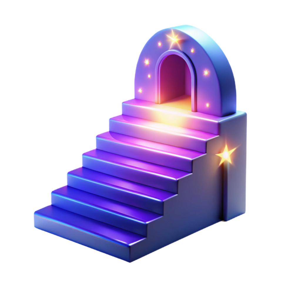 Stairway to Success A 3D Render png