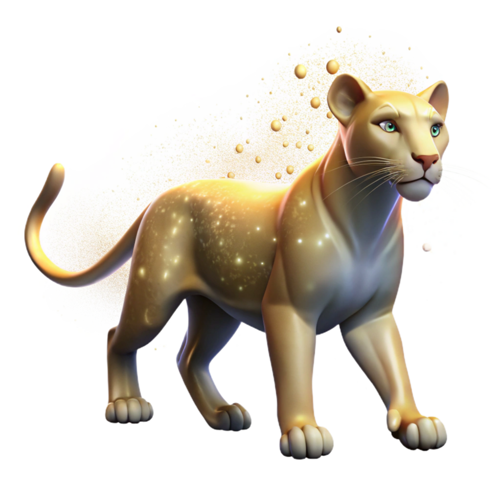 Golden Lioness with Sparkling Fur png