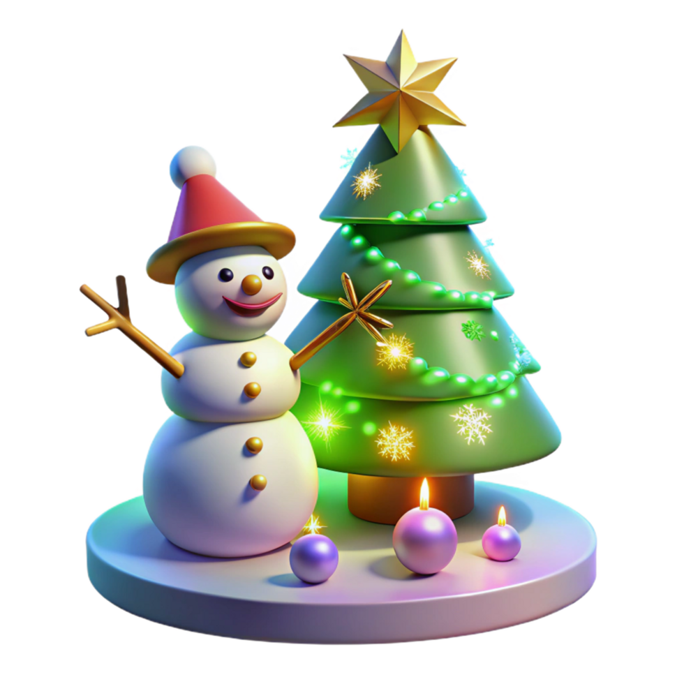Winter Holiday Snowman Tree png