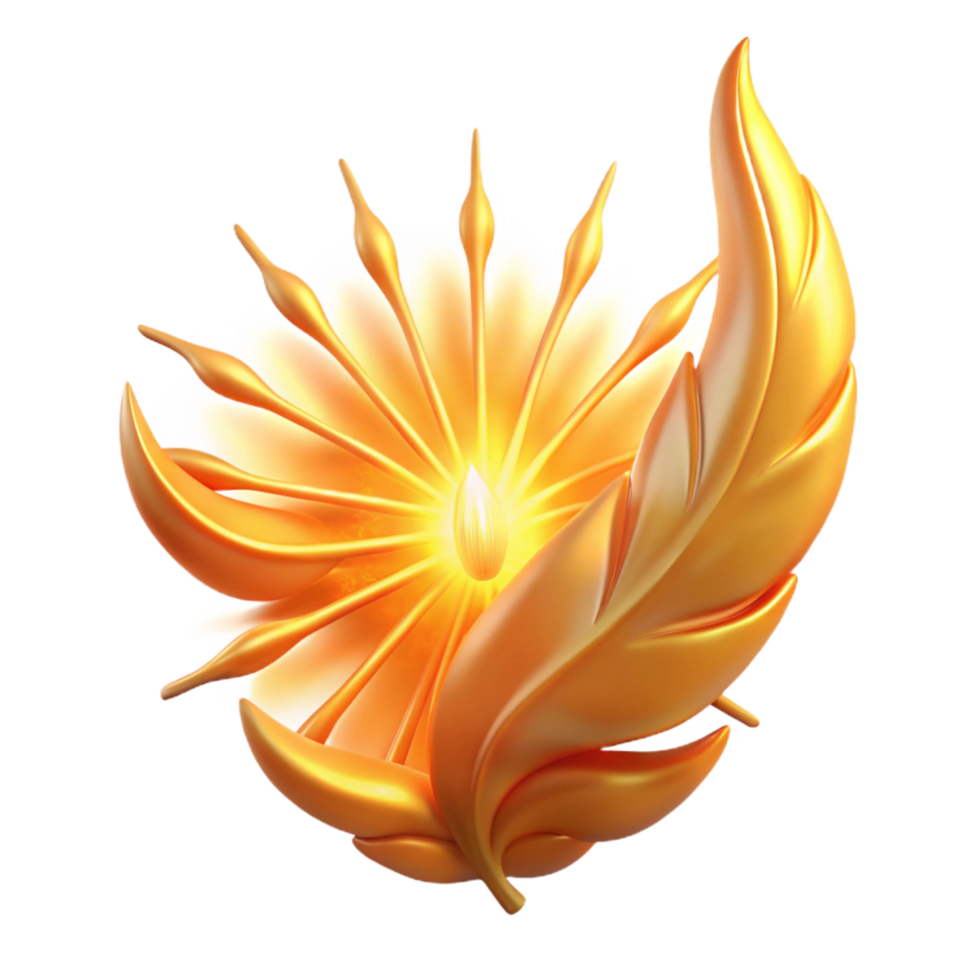 Golden Flower Leaf Design png
