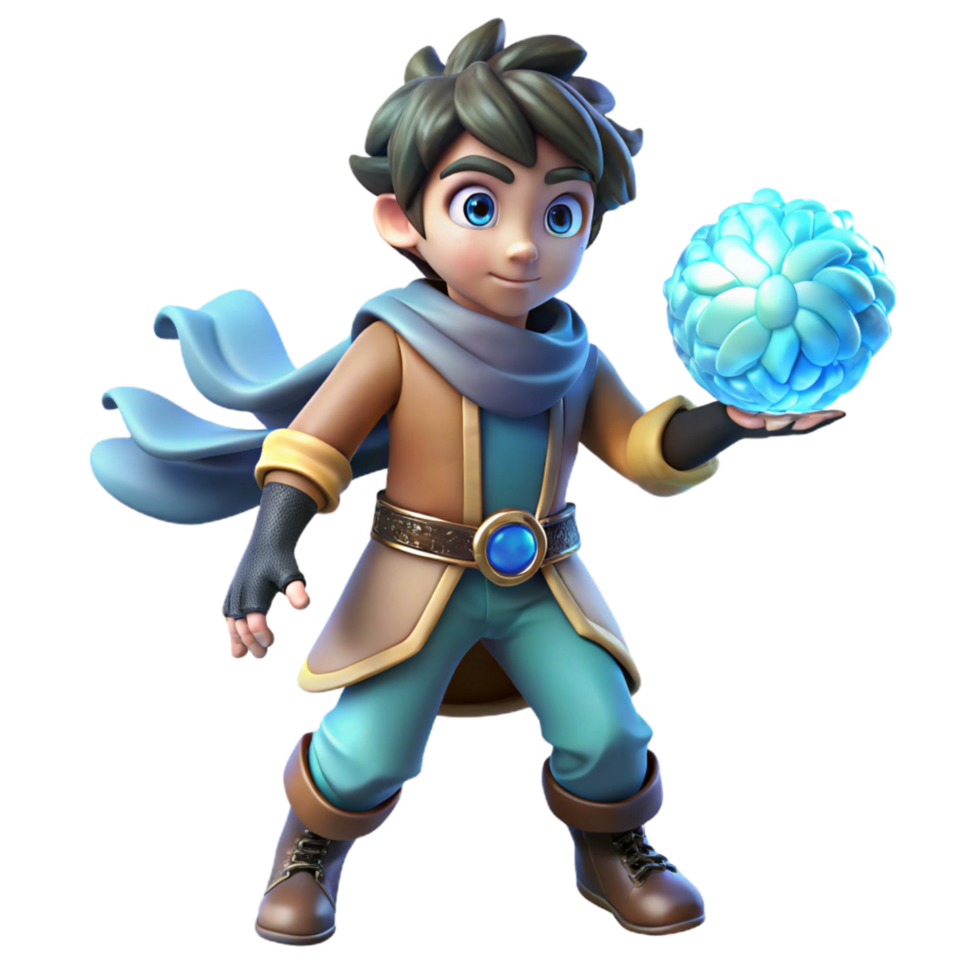 Young Mage with Light Orb png