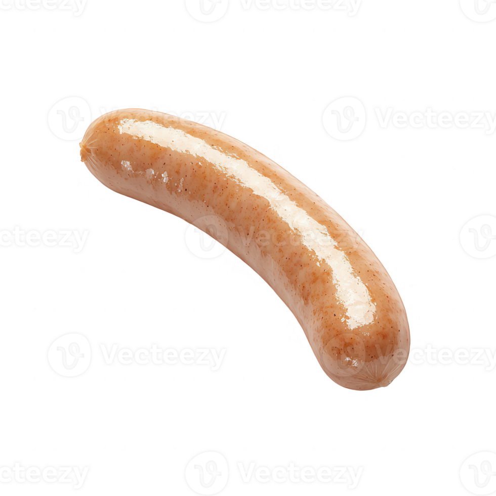 A delicious sausage on a white background, perfect for culinary presentations. png