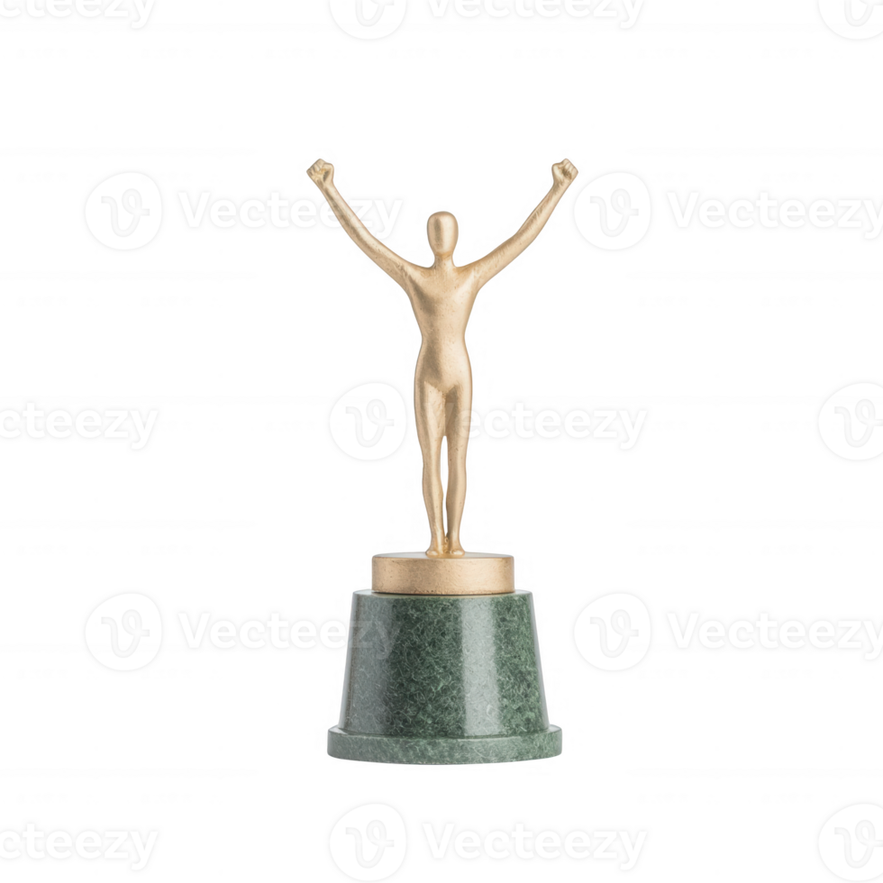 A golden trophy symbolizing achievement and success in various fields. png