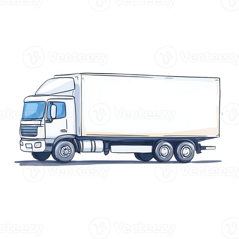 A white delivery truck ready for transporting goods across various locations. png