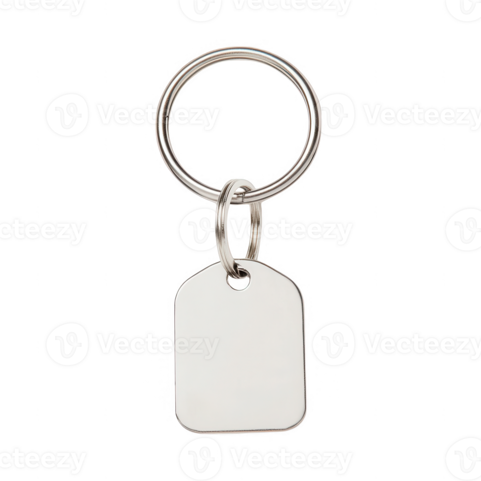 Blank keychain tag ready for customization and personal use in various designs. png