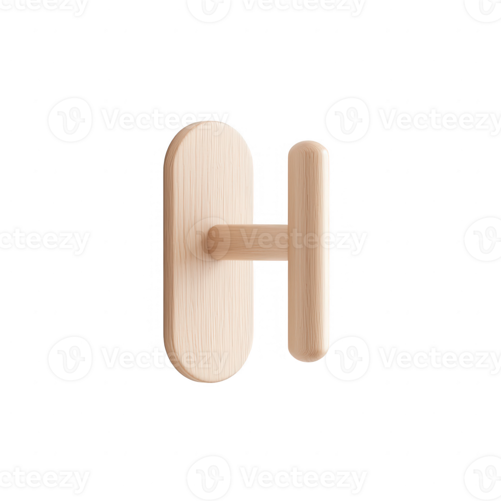 Minimalist wooden door handle crafted from natural materials for modern interiors. png