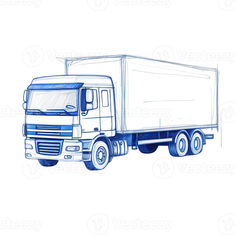 Illustration of a delivery truck, symbolizing logistics and transportation services. png