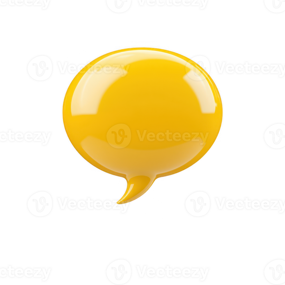 Shiny yellow speech bubble perfect for communication and expression. png